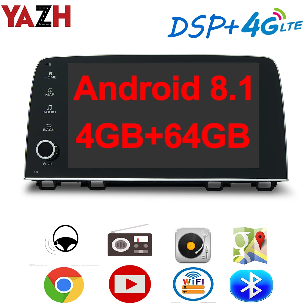 YAZH для Honda CRV CR-V 2016 2017 Android 8 1 Автомобильный GPS Мультимедиа с 9 0 &quotIPS радио дисплей