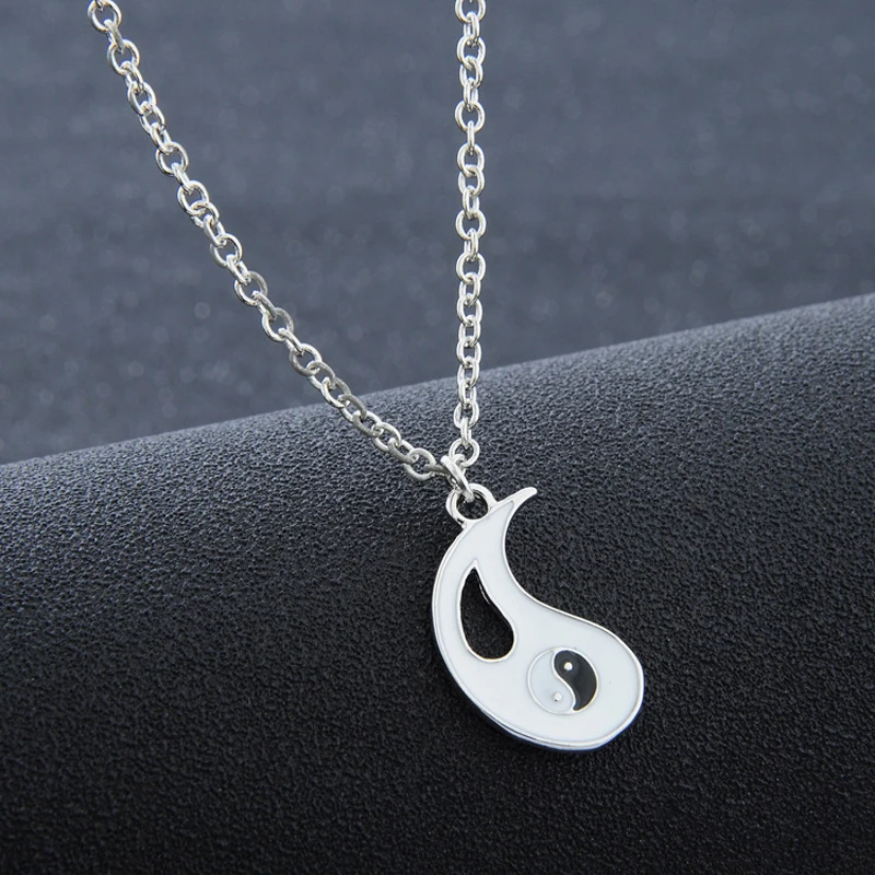New 2 Pcs/set Fantastic Best Friends Ying Yang Necklaces Taiji Bagua Charm Pendant Jewelry For Lovers Gifts Colar Masculino | Украшения и