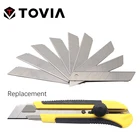 Универсальный нож TOVIA 25 мм, 18 мм, металлические лезвия SK5, художественный нож, самоблокирующийся острый портативный многоразовый нож, 10 шт. запасных лезвий