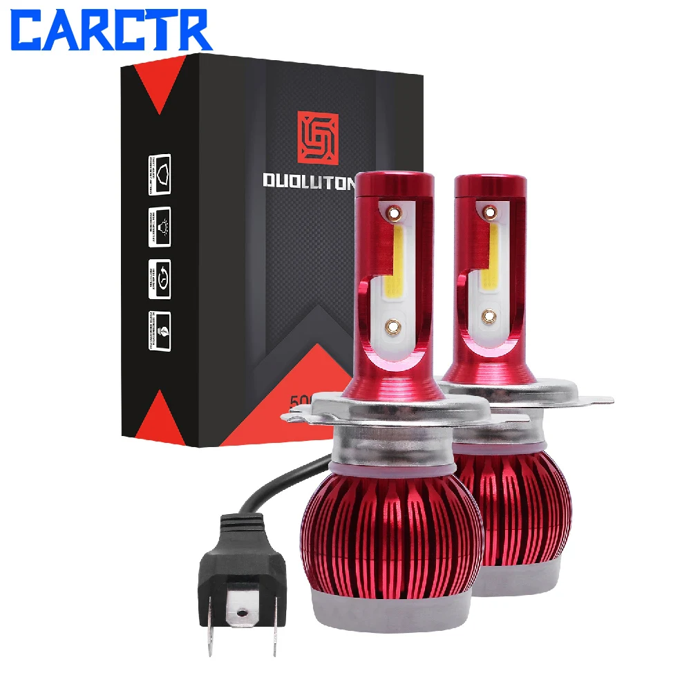 

CARCTR 3000K 6000K 8000K LED Car Headlight Bulbs H4 Led H7 Lamps H11 H1 H3 9005 9006 DOB Chips 24W 8000LM 12V IP68 Car Lights