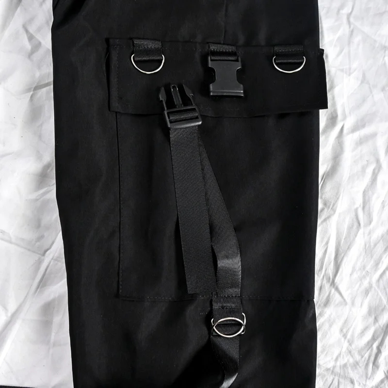 

HOUZHOU Gothic Women Black Cargo Pants Harajuku Punk Chain Trousers Female Hip Hop Mall Goth Streetwear Techwear Egirl Grunge