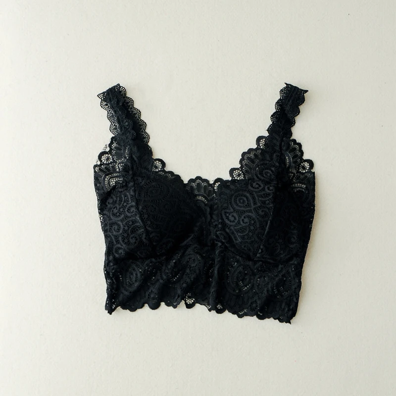 

Summer Women Lace Sexy Top Sun Sleeveless Solid Tops Unpadded Bralette Bra Bustier Zipper Back Club Crop Tank Plus Size