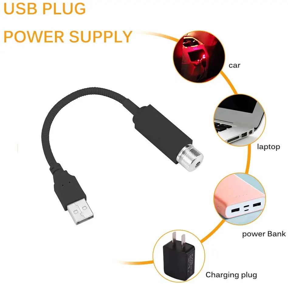 Мини USB звездный светильник проектор романтическая Автомобильная крыша интерьер