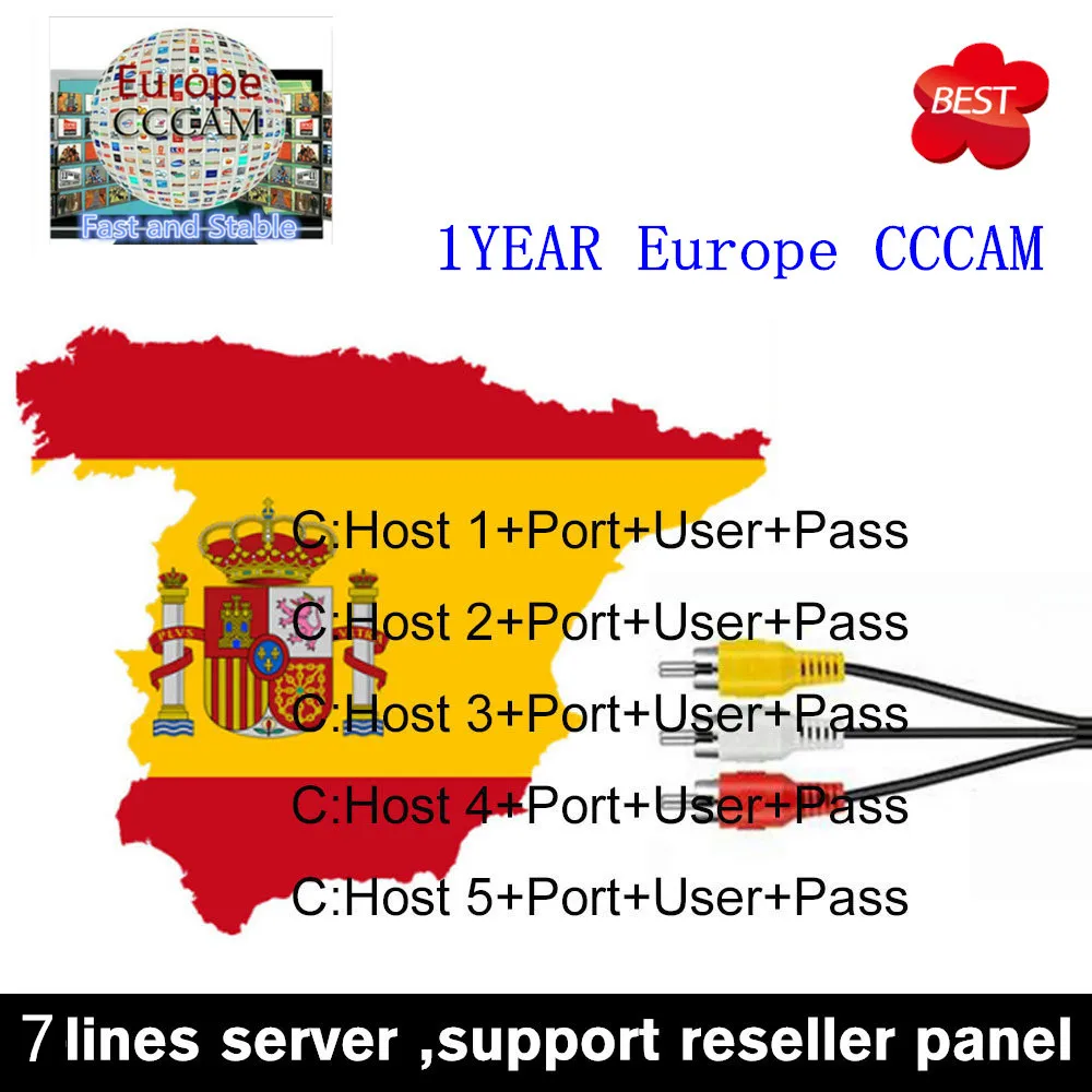 

DVB-S2 satelital de 3/4/5/6/2021 lneas para GTmedia V8 Nova v8 Honor V7S v8x V9 Freesat Oscam, prueba de servidor 48h, 7/8
