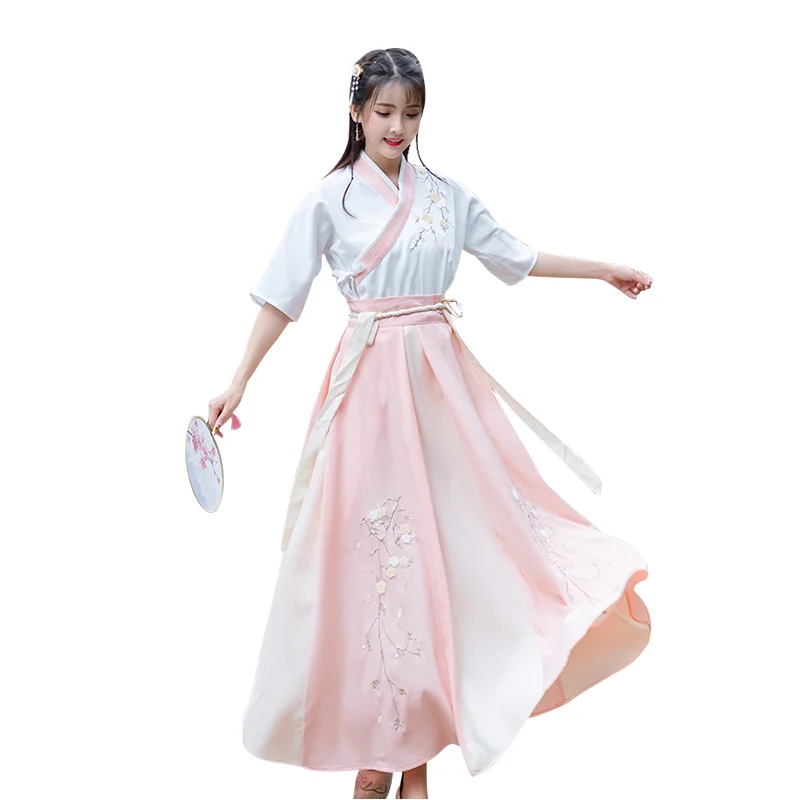 

4Color Chinese Traditional Women Plum Hanfu Dress Fairy Fresh Elegant Folk Dance Stage Performance Tang Dynasty Ancient Costume