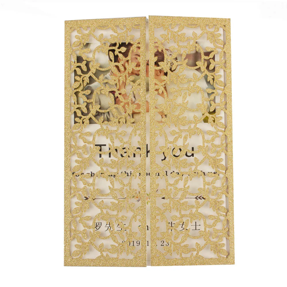 Бесплатная доставка 1X Шампань синий блестящий полый лист лазерная резка