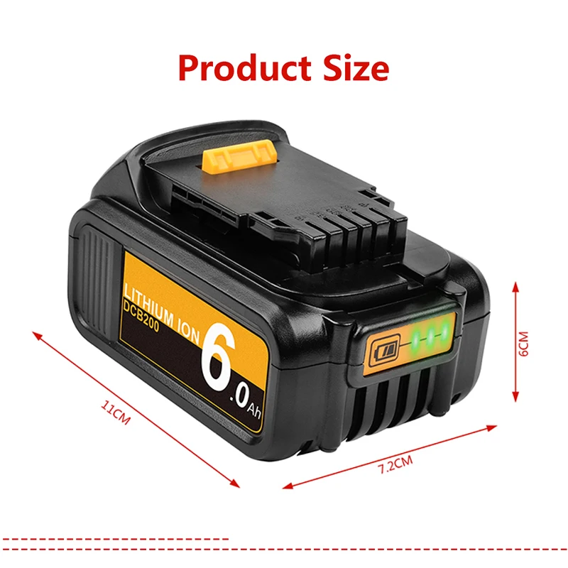 6000 мА/ч 20V MAX DCB200 DCB180 DCB205 Батарея для Dewalt DCB204 DCB101 DCF885 DCD980 DCB181 DCB182 беспроводные