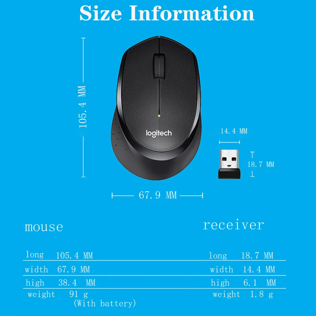

Logitech Original M330 Wireless Mouse Silent Mouse With 2.4ghz Usb 1000dpi Optical Mouse For Office Home
