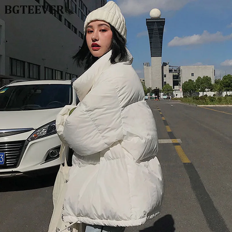 BGTEEVER утепленные женские парки зимнее пальто куртка на пуговицах Женская пуховая