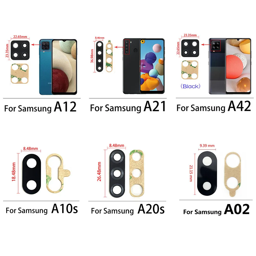 

Стекло для задней камеры Samsung A12, A21, A31S, A42, A10s, A20s, A02, A02s, 2 шт.