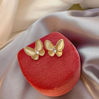 new korean elegant cute butterfly stud earrings for women girls simeple lovely boucle doreille gifts