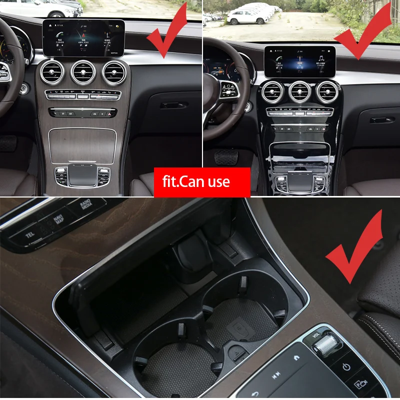 for mercedes benz w205 amg c43 c63 amg glc 43 glc 63 x253 c class glc 10w car wireless charger qi phone charger charging case free global shipping