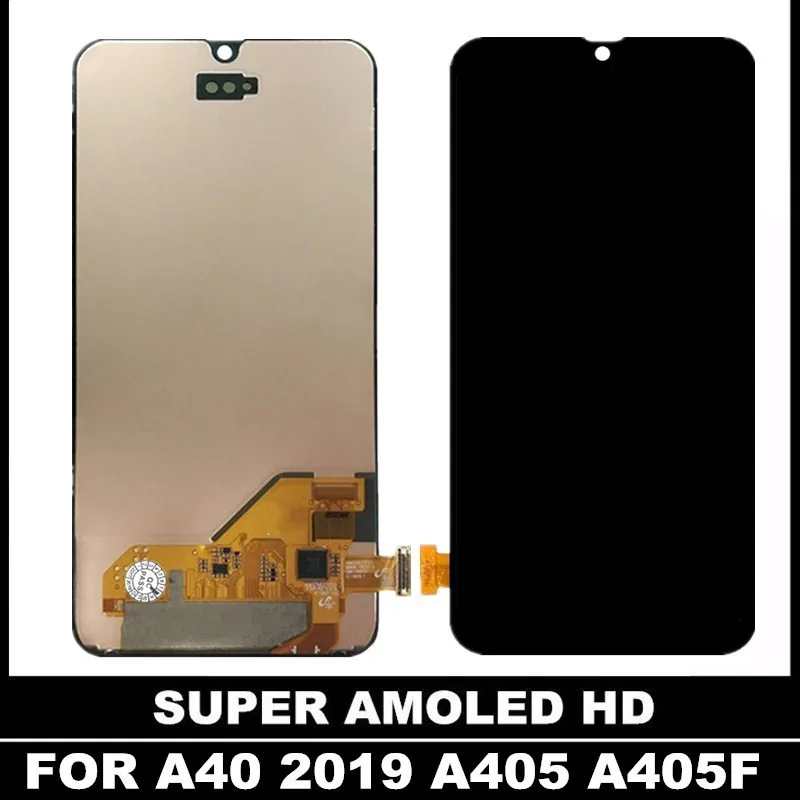 ЖК экран amoled 5 9 'для samsung Galaxy A40 2019 A405 A405F SM дисплей кодирующий преобразователь