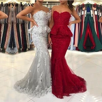 grayred mermaid evening dresses 2020 women formal party robe de soiree sleeveless lace sequin applique vestidos long prom dress