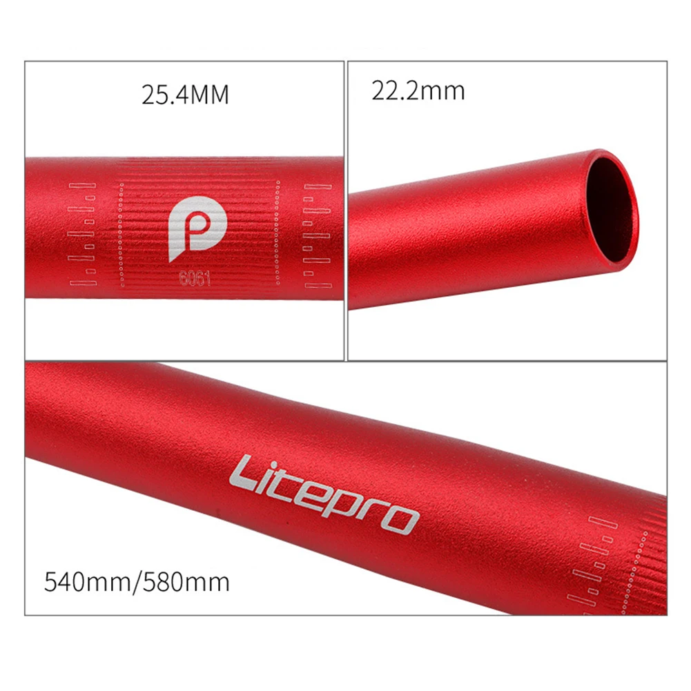 

25.4*540mm Litepeo Folding Bike Bicycle Handlebar Flat Bar Cycling Racing Alloy Bike Handlebar Aluminum Alloy Handlebar