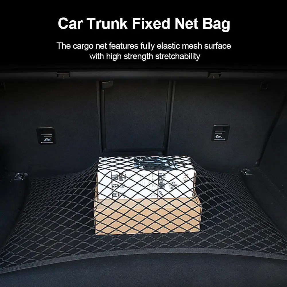 

Cargo Net Universal Auto Trunk Rear Cargo Organizer Elastic Mesh Net Holder 90*55CM