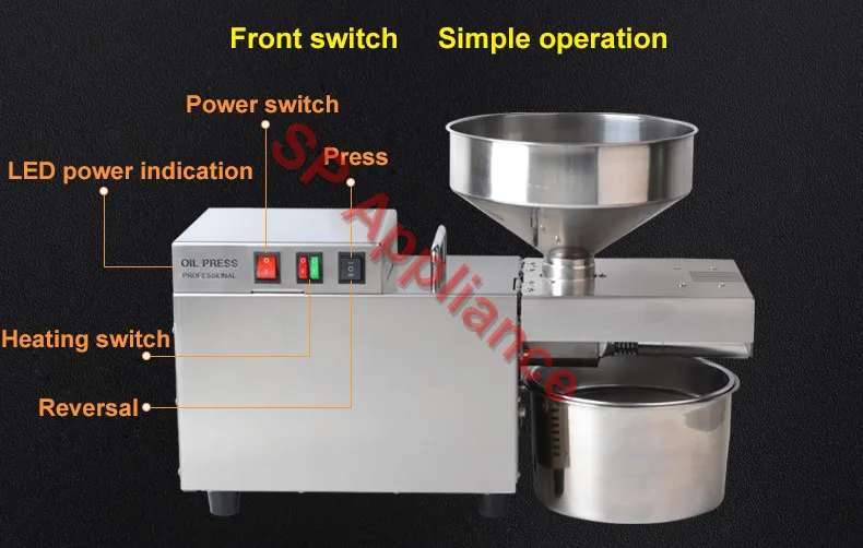 Oil Press Cold / Hot Press Automatic Oil Extractor Organic Oil Expeller  Peanut Coconut Kernel Olive Oil Presser Stainless Steel images - 6