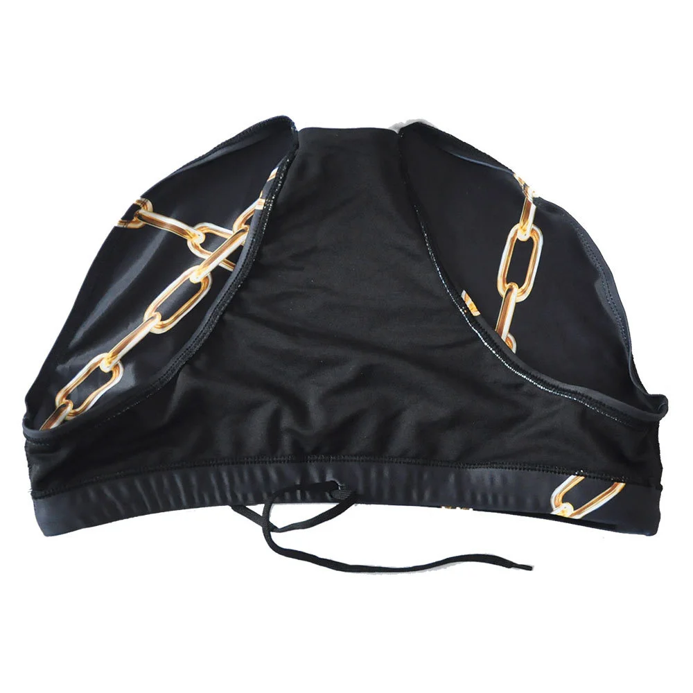 

New men's Nylon chain printed close fitting swimming trunks