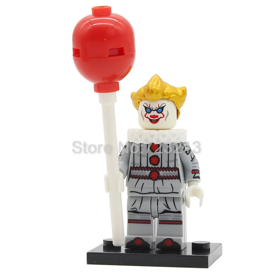 pennywise Фильм это фигурка Одиночная Pennywise Stephen King's It Beverly Marsh Джордж Mike Hanlon модель клоуна строительные блоки кирпичи игрушки - Цвет: pennywise
