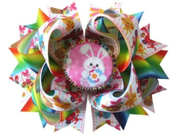50 Лессинг девушка 4 5 &quotB пасхальное заколка для волос с бантом Радужный Кролик