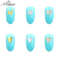 2550pcs1111mm butterfly nail decoration 3d art nail decoration golden charm summer animal nail decoration accessories