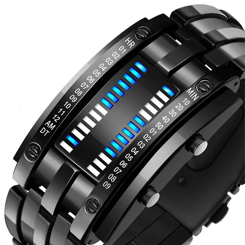 

LED Dual-line Binary Fashion Student Couple Personality Electronic Watch