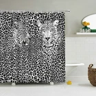 Современная леопардовая занавеска для душа, трехмерная занавеска с крючками, декоративная перегородка, 180*240 полиэстер, моющаяся ткань
