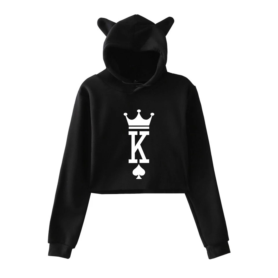 Женская толстовка с капюшоном king queen хлопковая/полиэфирная Модный пуловер