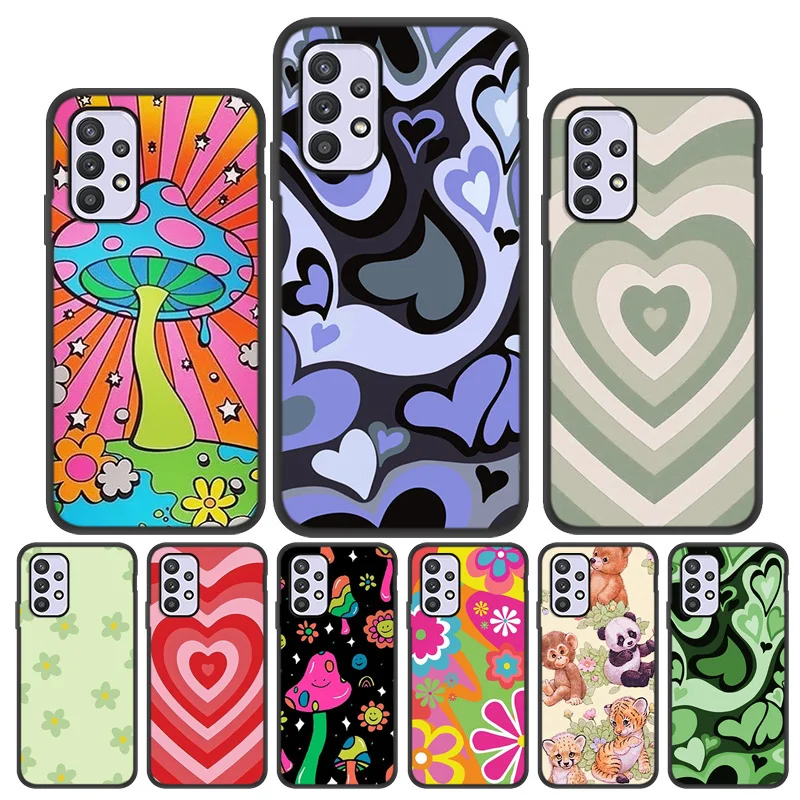 

For Samsung A32 Case Colorful Love Case For Samsung A10S A11 A10 A03S A02 A01 A5 A7 A6 Plus Fun Animal Pattern Soft Back Covers