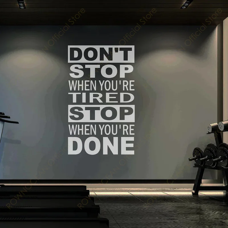 

Don't Stop When You're Tired Stop When You're Done Quotes GYM Decor Wall Sticker Motivational Workout Fitness Decals Murals 4889
