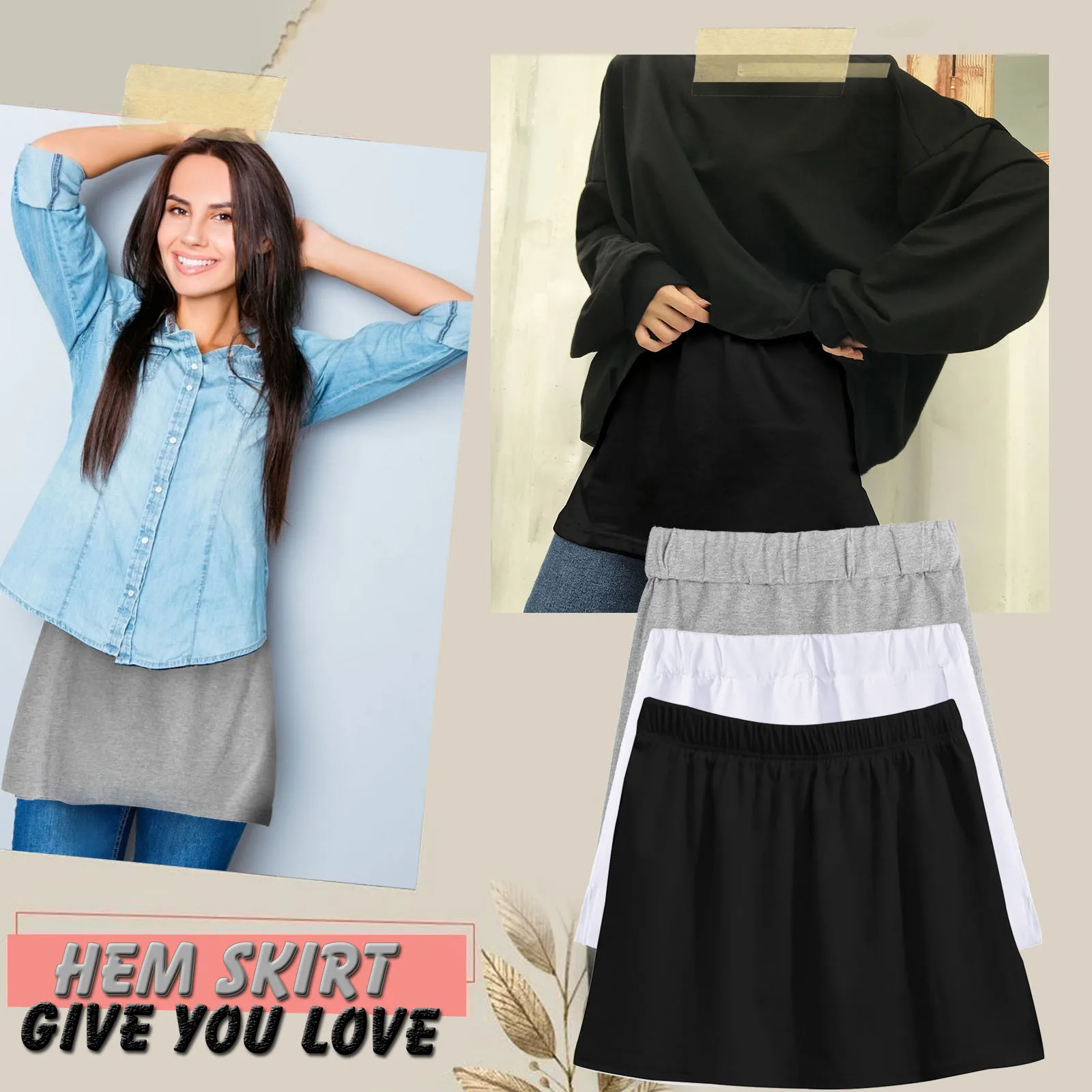 Hooded Sweatshirt Fashion Hoodie Women Sweetshirts Base Skirt With Female All-match Short Skirt In The Hem Y2k Ropa Mujer Blusas