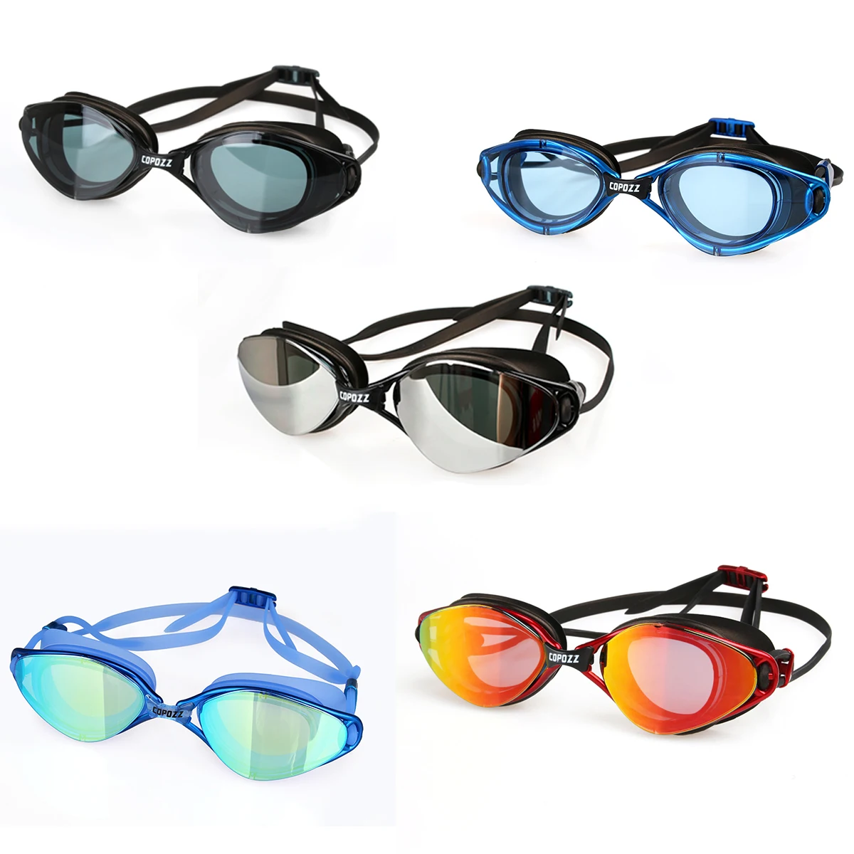 

New Copozz Professional High Definition Waterproof Anti Fog Anti Ultraviolet Plating Flat Swimming Goggles Comfortable Unisex 40