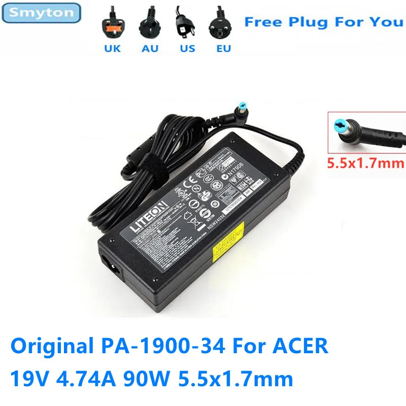 Оригинальное зарядное устройство с адаптером переменного тока 90 Вт для ноутбука