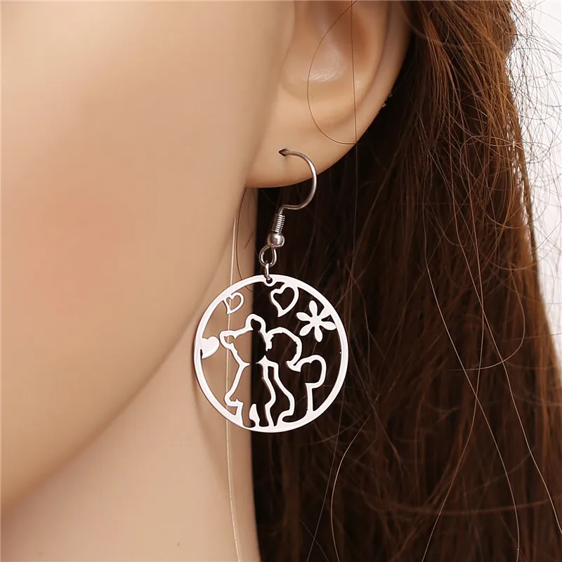 Индивидуальные серьги с рисунком персонализированные из нержавеющей стали