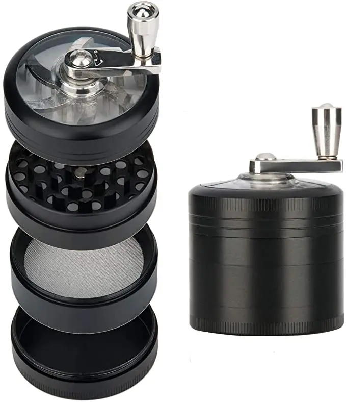 

4-Layer Mini Metal Tobacco Grinder Herb Spice Grinder Alloy Grinder Herbal Tobacco Hemp Pepper Pot Spice Mill Grinder Crusher