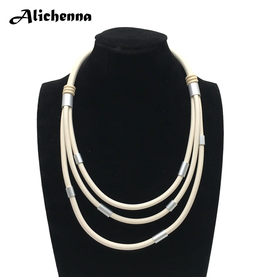 

Punk Jewelry Fashion Magnet Buckle Necklace Women 2019 New Charm Leather Rope Short Torques Necklace Give Yourself The Best Gift
