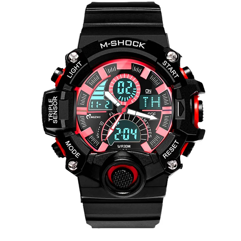 

The new dual machine electronic watch authentic multi-function digital watch popular man waterproof watch fashion movement
