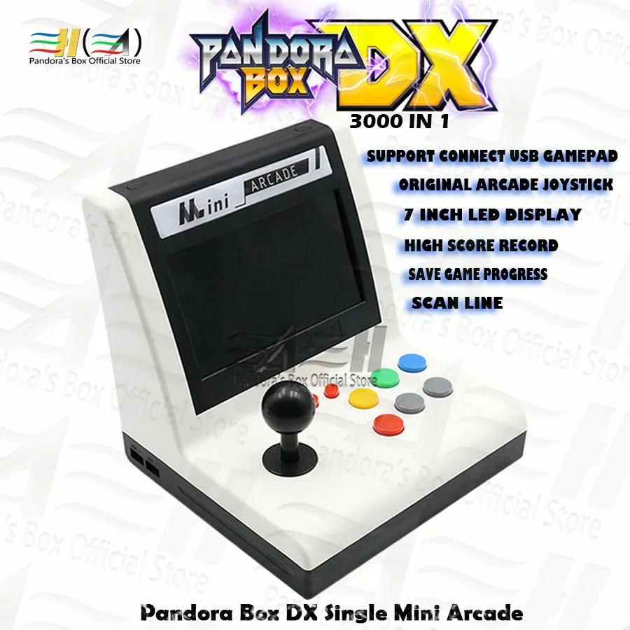 Оригинальная коробка Pandora DX 3000 в 1 одиночная мини Аркада бартоп может сохранить