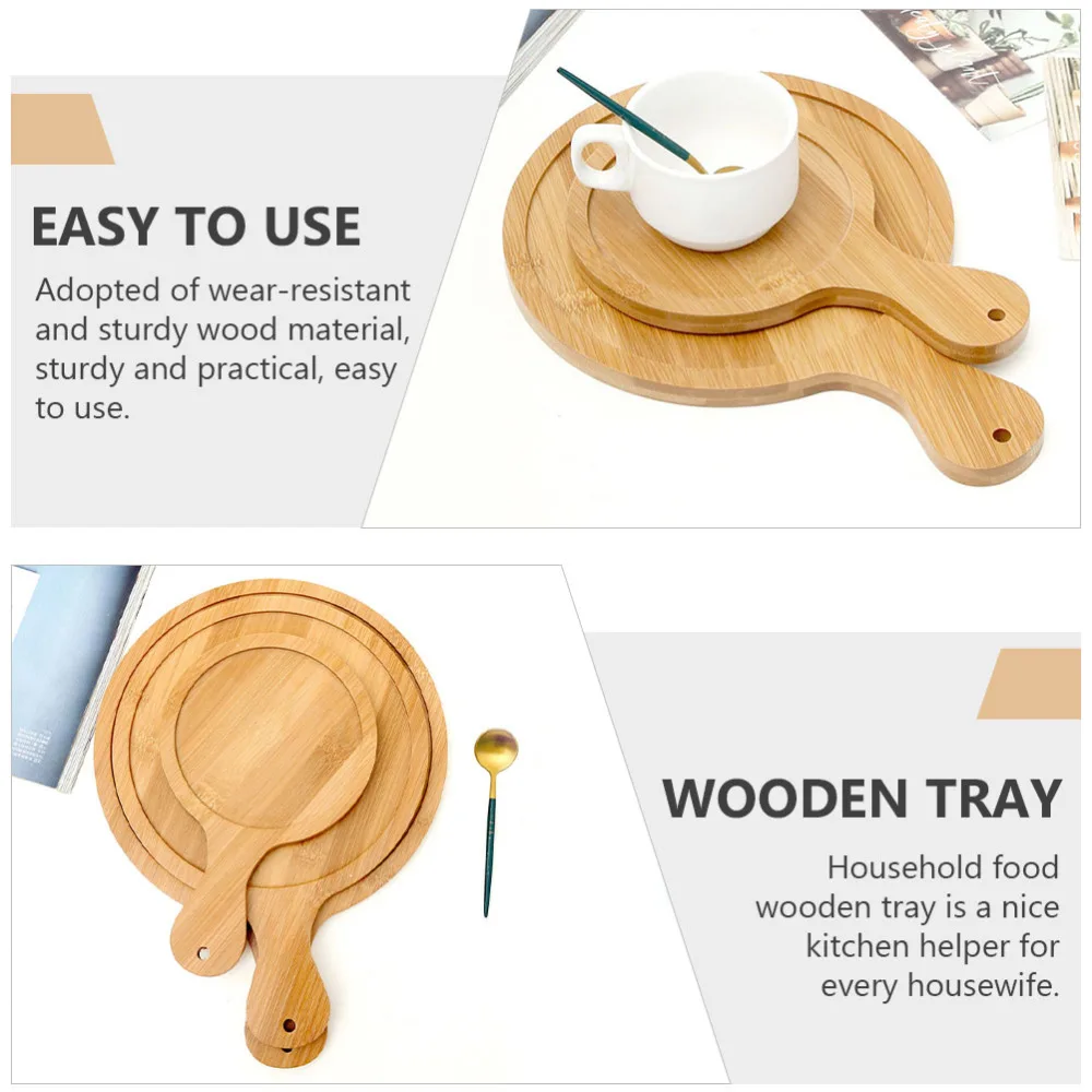 

1PC Japanese-type Pizza Plate with Handle Western Restaurant Pizza Tray(10-inch)