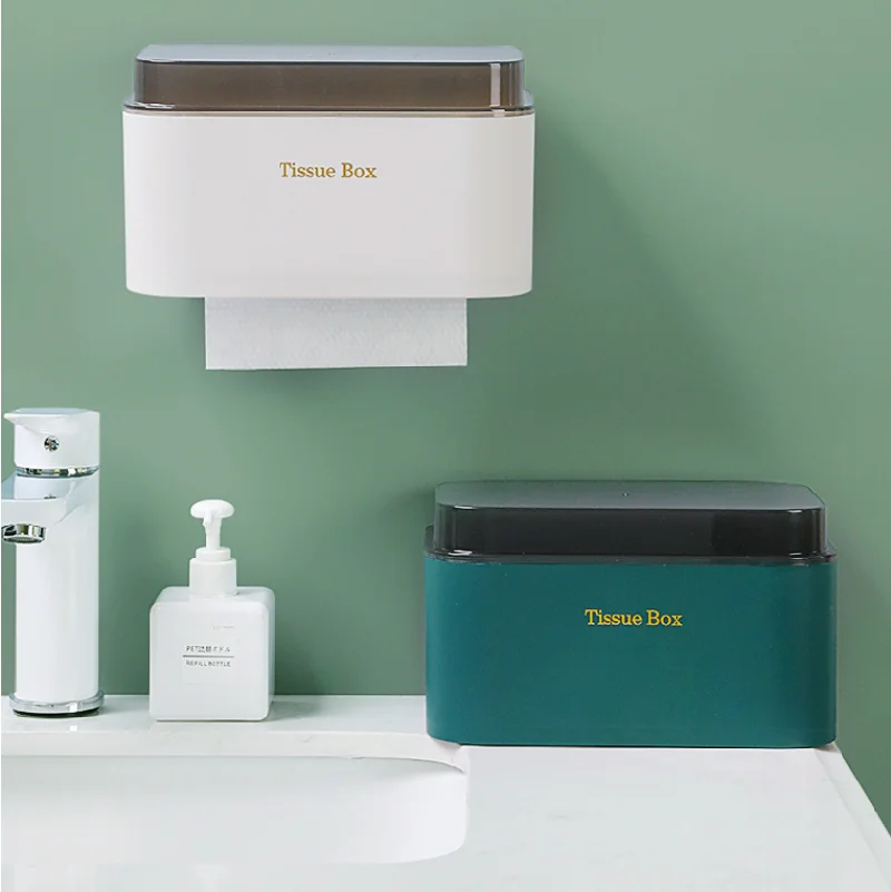 

Tissue Box Shelf Adhesive Bathroon Rack Waterproof Toliet Paper Holder Organizer Bathroom Accessories