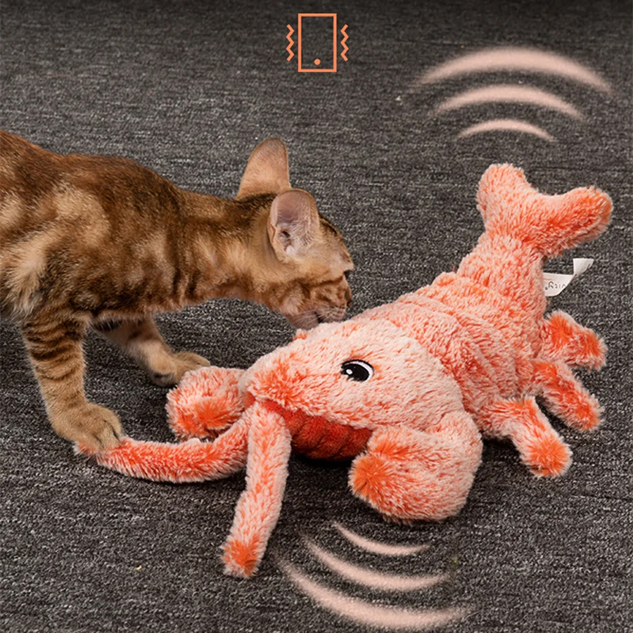

Cat Toy USB Charging Electric Fish Toy Intelligent Simulation Dancing Mobile Lobster Cat Toy Pet Cat Tooth Cleaner Plush Toy