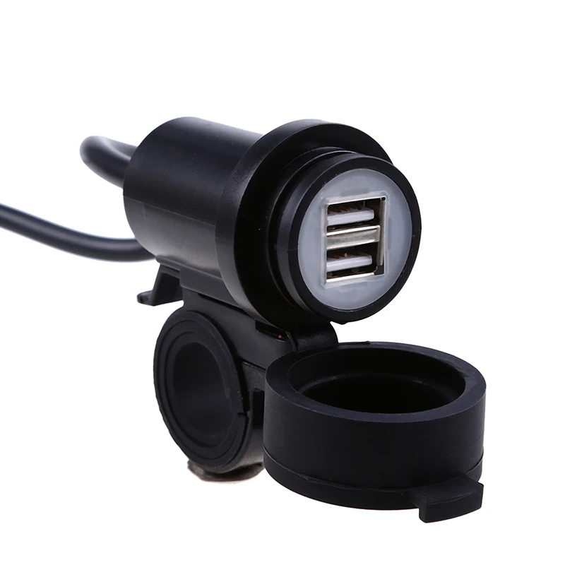 Автомобильное зарядное устройство с двумя USB портами для мотоциклов и