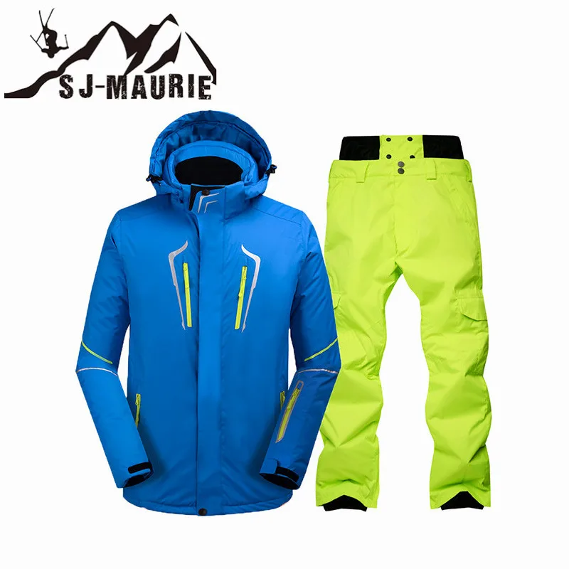 Зимний лыжный костюм Мужская ветрозащитная лыжная куртка + штаны уличная