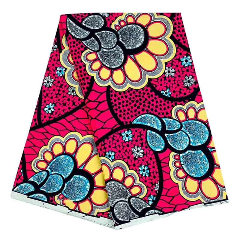 

Sewing Material Fabric By The Meter Real Wax African Ankara Printed Cotton Fabrics Textile For Dresses 100%Soft Breathable SP 14