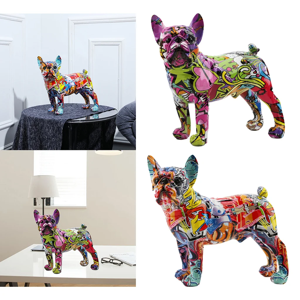 

Nordic Resin Bulldog Sculpture Figurine Statue Living Room Bedroom Desktop