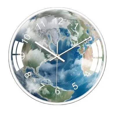 Современные настенные часы Pace Moon большие металлические с изображением планеты