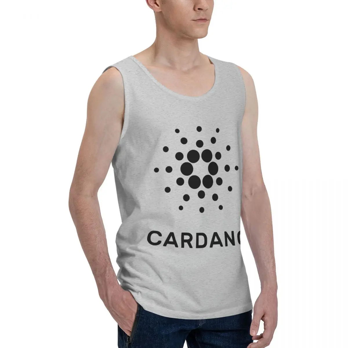 

Cardano Throw Men's Tank Top Shirt Eth Vest Men set Casual Vintage Sleeveless Garment