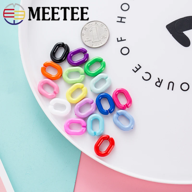 Meetee 100 шт. 19x15 мм цветное уплотнительное кольцо Пряжка пластиковая акриловая