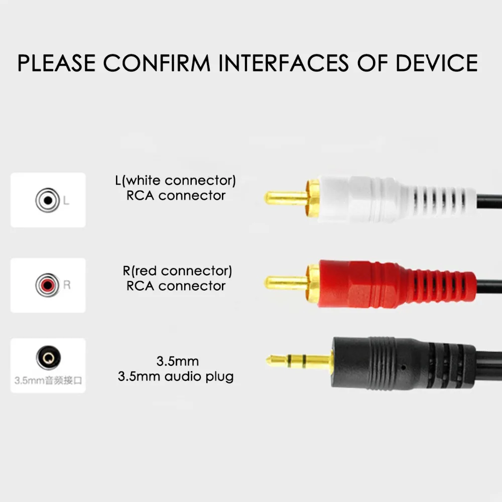 2020 Новый мини-штекер 3 5 мм штекер к 2RCA штекеру стерео аудио кабель сплиттер