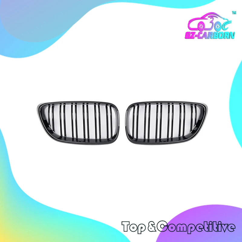 

Double Slats Gloss Black/Matt Black/Black+Chrome ABS Front Grille 2014-ON For BMW 2 Series F22